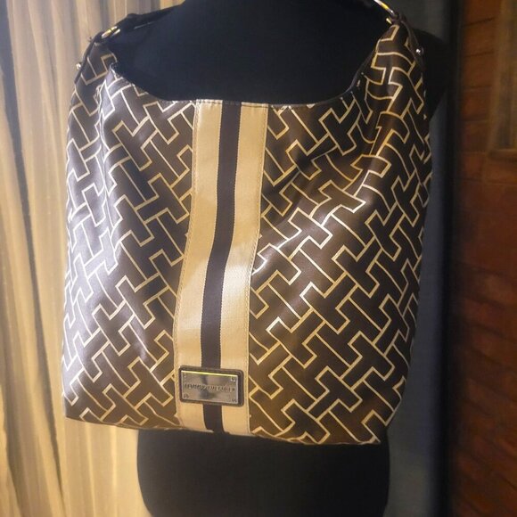 Tommy Hilfiger Hobo Shoulder Bag - Brown/Cream - Picture 9 of 12